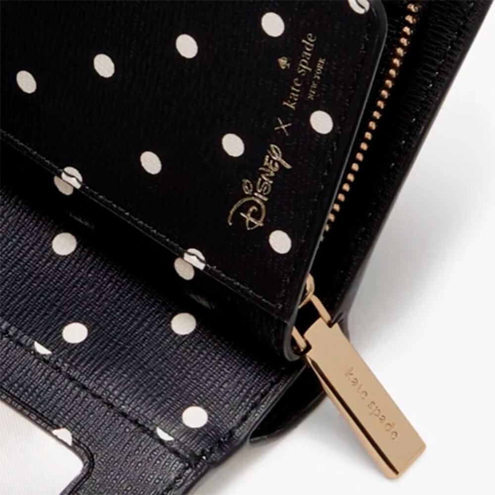 S Kate Spade Disney Minnie Mouse Compact Bifold Wallet Ivory White KG656 NWT - Picture 9 of 16